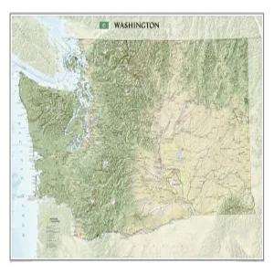 내셔널 지오그래픽 워싱턴 월 지도(40.5 x 30.25인치)(내셔널 참조 지도)