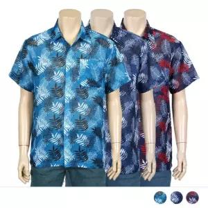 MS25011 리프 시원한 카치온 프린트 반팔 셔츠남성여름옷 남자 상의 여름티