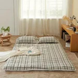 더크린 체크 마이크로 온수매트커버 Q그레이
