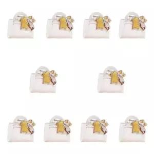 체크 무늬 미니 선물 포장 박스 10개 세트 답례품 케이스고급가방 미니백 가죽 용기 상자 결혼식 돌잔치 캔