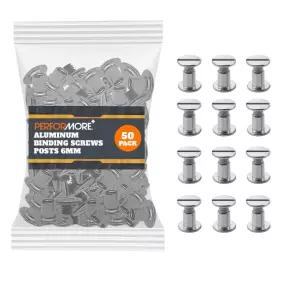 시카고 나사 포스트 바인딩 50팩 스크랩북 사진 앨범 가죽 수리용 6mm 니켈 도금 금속