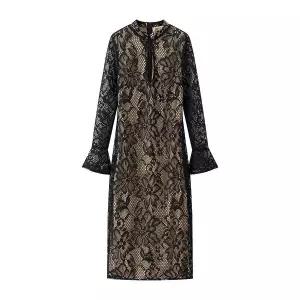 여자 레이어드 레이스 원피스 봄 펀칭 나팔 소매 힙업 SPO마켓1