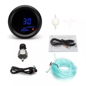 신코 테크 자동차 디지털 게이지 52mm 블루 LED 미터... (부스트 게이지(새 센서))