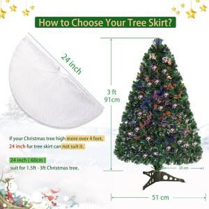 크리스마스 트리 스커트 24인치 인조 모피 커버 홀리데이 화이트 작은 베이스 흰색 파티 벨벳 덮인 스커트 장식용 플러시 매트