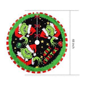 크리스마스 트리 스커트 장식 소프트 레드 그린 매트 48