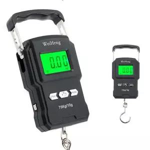 포터블 디지털 손저울 여행 캐리어 가방 무게 측정 최휴대용 최대 75KG 후크 고리 미니 크레인
