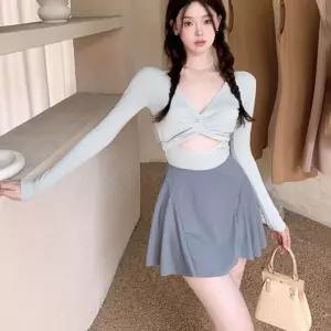 반전 백 리본 배색 원피스 수영복 물놀이 비치웨어 호캉스 호스 웨어 패션 비치용 예쁜