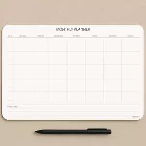 날짜가 지정되지 않은 월간 플래너 메모장 업무 조직 및 스케줄링을 위한 책상 캘린더 - 생산성 추적기