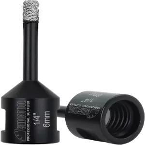 SHDIATOOL 다이아몬드 코어 드릴 비트 2PCS 1/4 인치 도자기 타일 대리석 벽돌 진공 브레이징 홀 톱 6mm