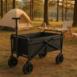 미니 원터치 폴딩 캠핑웨건 캠핑카트 오픈형 트레일러 수레 일자 핸드