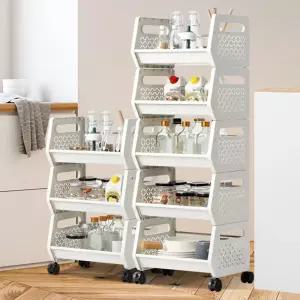 멀티트롤리 주방웨건 이동식카트 수납함철제 정리바퀴달린선반 트레이 달린장 세탁실틈새장 수납함 정리함