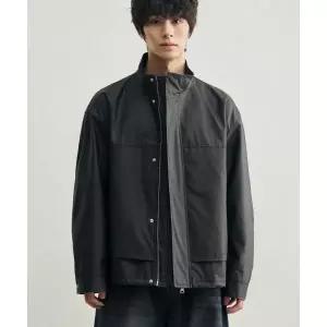 매장판매전용 ROTEMBER 코팅 코튼 하이넥 블루종 자켓 [블랙]