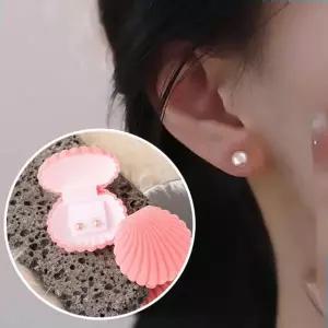 실버 은침 진주귀걸이 주얼리 납작진주 4mm-5mm 조개