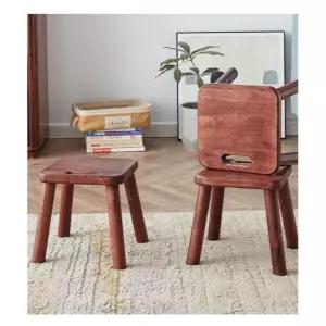 원목 호두나무 작은 스툴 휴대용 걸상 미니 용걸상 작은의자