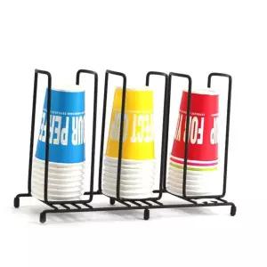 테이크아웃컵 디스펜서3구(와이어랙) 보관 종이꽂이 다용도 종이 종이분리수거 수거함
