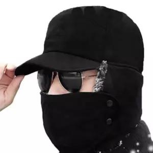 방한모 마스크 2PCS 1세트 BASE21 방한모자 블랙BASE21