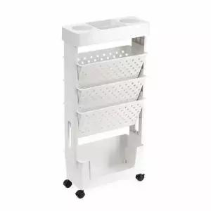 이동식 SUP539Y3 북트롤리 5단 화이트 책장 서점 수납장 독서실