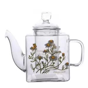 사각 유리 티포트 390ml 케모마일(YU098)인테리어소품 주방 차주전자 세트 도자기 찻주전자