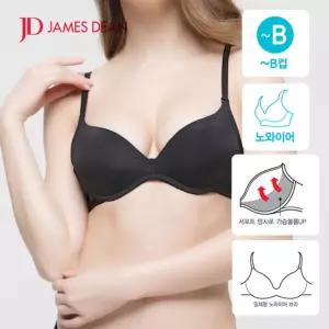 제임스딘 여성 일체형 노와이어 볼륨UP 브라 블랙형이어 이어 브라탑 브래지어 속옷 여자속옷
