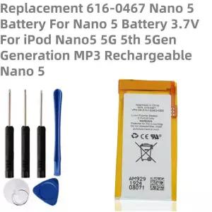 616-0467 아이팟 나노 5 5G 5세대 MP3 리튬 폴리머 충전식 배터리 도구 키트용 교체