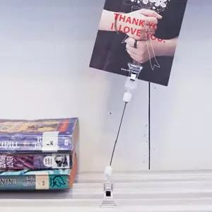 양쪽 집게중형 100철사봉 쇼클립 10개안내판 메모꽂이 찝게 POP 팝업POP 가격표 마트 관절 매장전시 카드