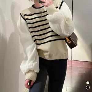 단가라 니트 블라우스 LM-0176 조끼 라블라우스 레이어드 스트라이프 셔츠 라셔츠