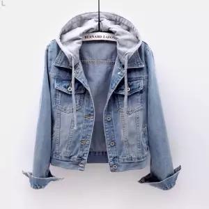봄가을 후드 탈부착 데님자켓 청자켓 DHH-B26 재킷 캐주얼 여성