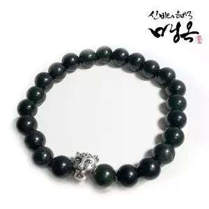 천연원석 흑녹옥 실버925 재규어 팔찌 8mm은 참팔찌 링팔찌 소원 여름 커플 뱅글 샹달 기념일선물 게르마늄