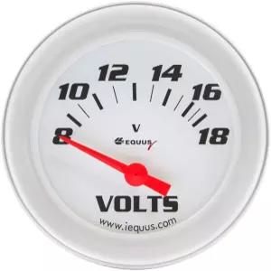 에쿠스 8268 2인치 전압계 흰색 알루미늄 베젤 포함