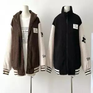 캐주얼 패치가포인트인 뽀글이 후리스 집업 여성 자켓 봄자켓 의류 패션 여친룩 뽀이 점퍼 긴팔 양털