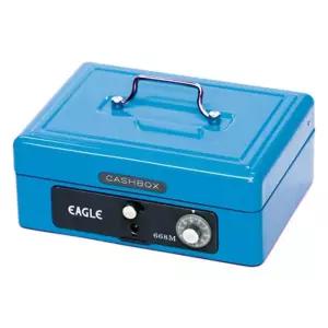 이글)미니수제금고(중 청색 668M)잠금 보안 다이얼 잠금장치 비밀번호 다용도 돈보관함 금고 수납