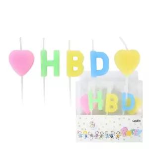 마카롱 HBD 하트 생일초HBD촛불 기념 일캔들 양초 캔들