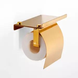 FLOKI 스텐레스 무광블랙 골드 선반 휴지걸이화장실 변기 욕실 메탈 고급 인테리어 휴지 부착식