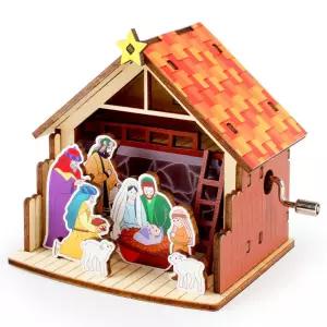 영공방 오르골만들기 DIY 수동 성탄 구유장식 음악 멜로디박스 뮤직 소품