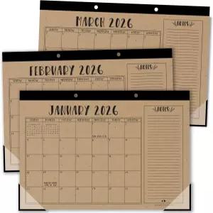 해들리 디자인 대형 책상 달력 2026-2027 - 데스크톱 2026 가정 사무실 및 교실용 18개월 귀여운 두들 교실