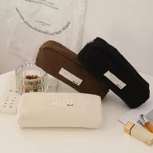 패브릭 캔버스 3컬러 필통 파우치 휴대용 치펜파우치 미니치 체크치 데일리치 용치 여성치 심플 천필통 케