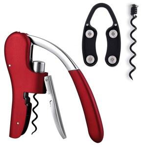 케이스코 와인 오프너 세트 수직 레버 코크스크류 병 포일 커터와 엑스트라 스파이럴