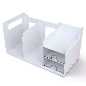 시스맥스 서랍책꽂이 화이트 2단 소품 보관진열대 데스크멀티박스 서류문서정리 정리함 상함 상정리 사무용