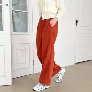 남녀공용 도밍카 안감양털 골덴 와이드바지 SD-251011통 팬츠 컬러 포인트 여성 남자통