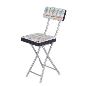 사각 쿠션 접이식 등받이 의자 인디언무늬 보조 다용도 간이