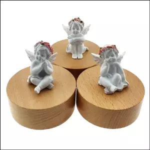 향앤미과학 고급 원목 원형 오르골 아기 천사 뮤직박스 예쁜 장식품 소품 인테리어