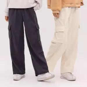 루즈핏 여자 코듀로이 팬츠 일자 카고 바지니트 여성 조거 베이지 와이드 슬랙스 골덴 키작녀