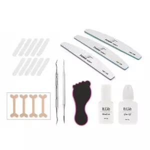 불편 성장 발톱 관리 도구 세트 팁50개 포함네일무광 인조 발팁 스티커 패티큐어 셀프 과닐 아트 패디 연장