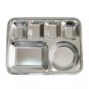 스텐식판 사각4찬 성인 급식 구내식당 학교 관공서용 단체 단체용 식당용 배식판