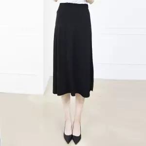 시원한 여름 여자 쿨 A라인 롱 스커트 빅사이즈치마 스판 밴딩 검정 블랙