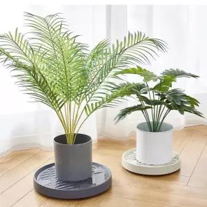 이동식 화분 받침대 인테리어 까페 원예용 39.2cm 베란다정리 원형 물받이 바퀴달린 스탠드 선반 정리대 진