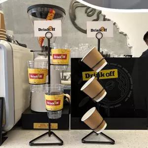 카페 컵 사이즈 디스펜서 랙 진열 거치대 용품바리스타카페 오픈 인테리어 테이크아웃 걸이 커피