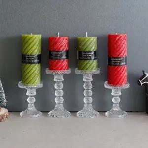 유리촛대 접시형 캔들홀더 장식초 용기 받침대 빈티지들 앤틱 감성소품 힐링인테리어 엔틱 양초 캠핑 센스