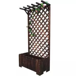 원목 정원문 방부목 화단 대문 나무 아치 야외 출입구