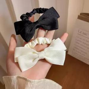 [신상오픈런]발레코어 리본머리끈 검정 흰색 포니테일 슈슈 (30487732)